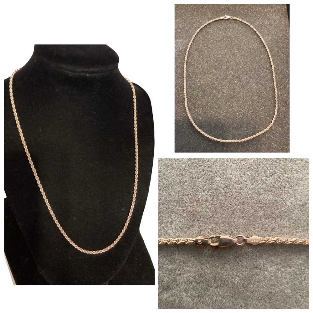 🪻 Vintage Sterling Silver Rope Chain Necklace